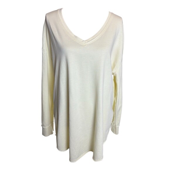 Z Supply Weekender Oversized Sweatshirt Women's Medium Yellow V Neck ZT203684 - Picture 1 of 15